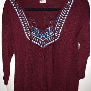 Hollister Burgundy Blouse